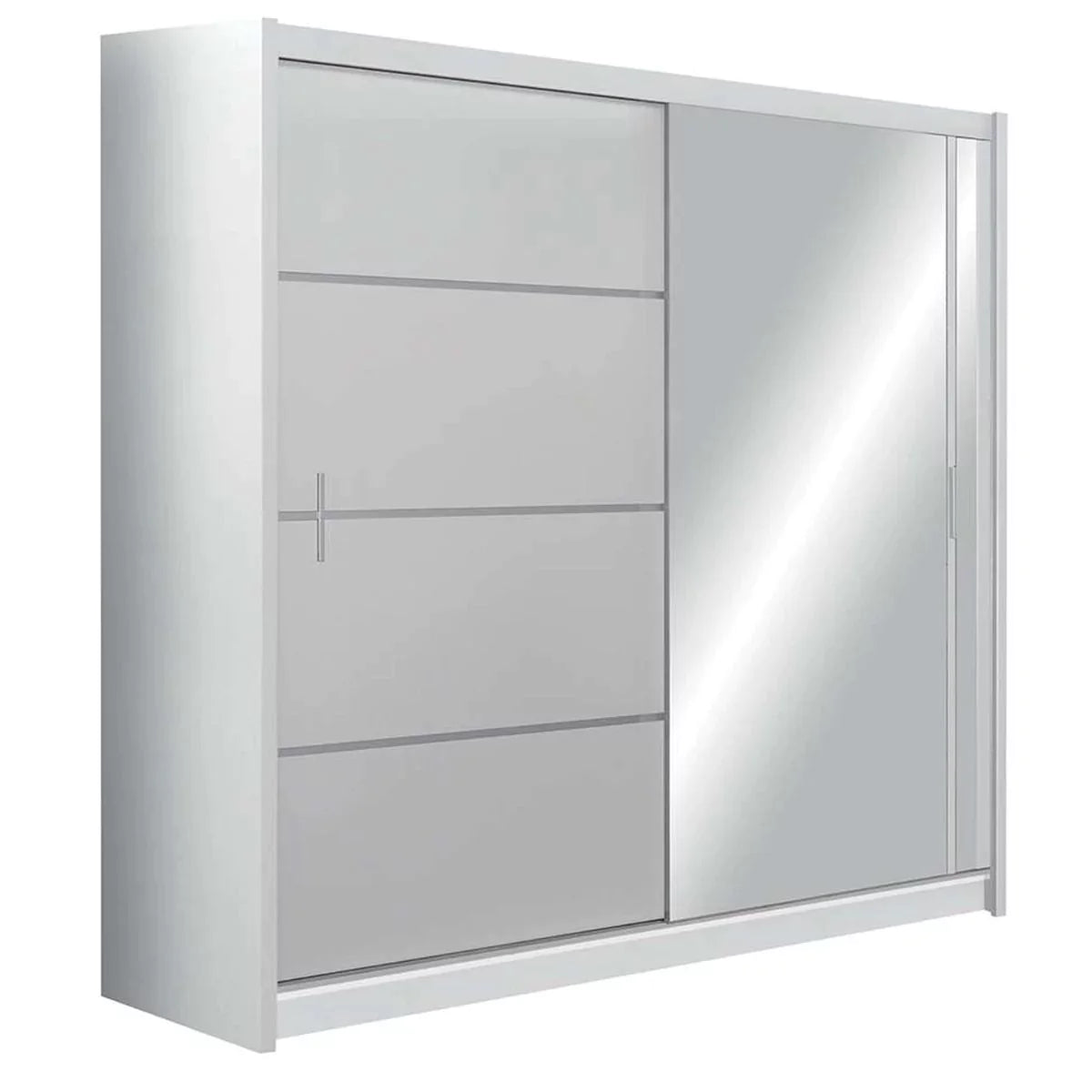 Broadland Sliding Door 203cm Wardrobe with Mirror - White, Black, Sonoma