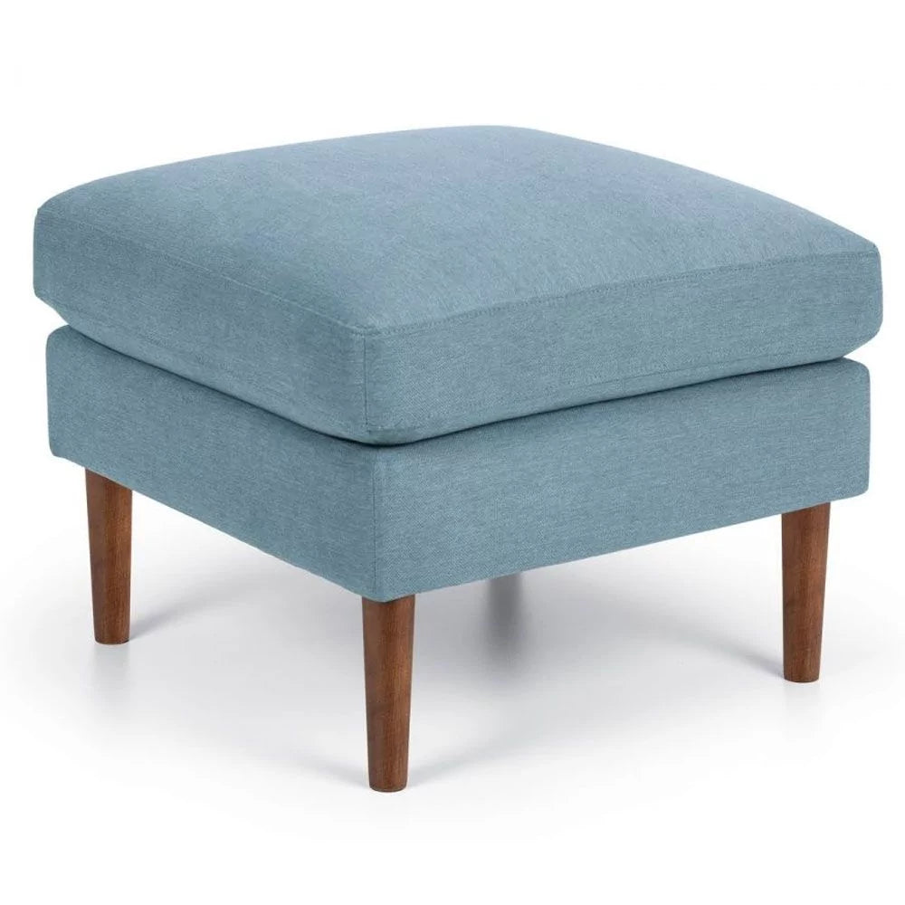 Monza Upholstered Linen Fabric Ottoman Seat- Blue