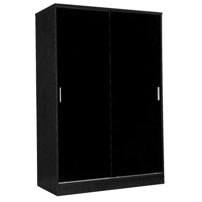 3 Piece Reflect High Gloss 2 Door Sliding Wardrobe Set - Black