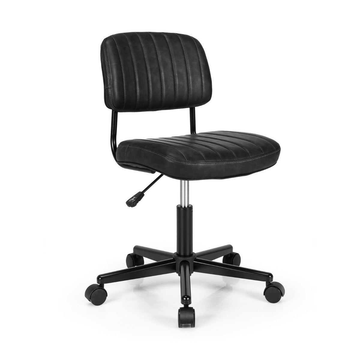 Adjustable Ergonomic Leisure Chair with PU Leather-Black