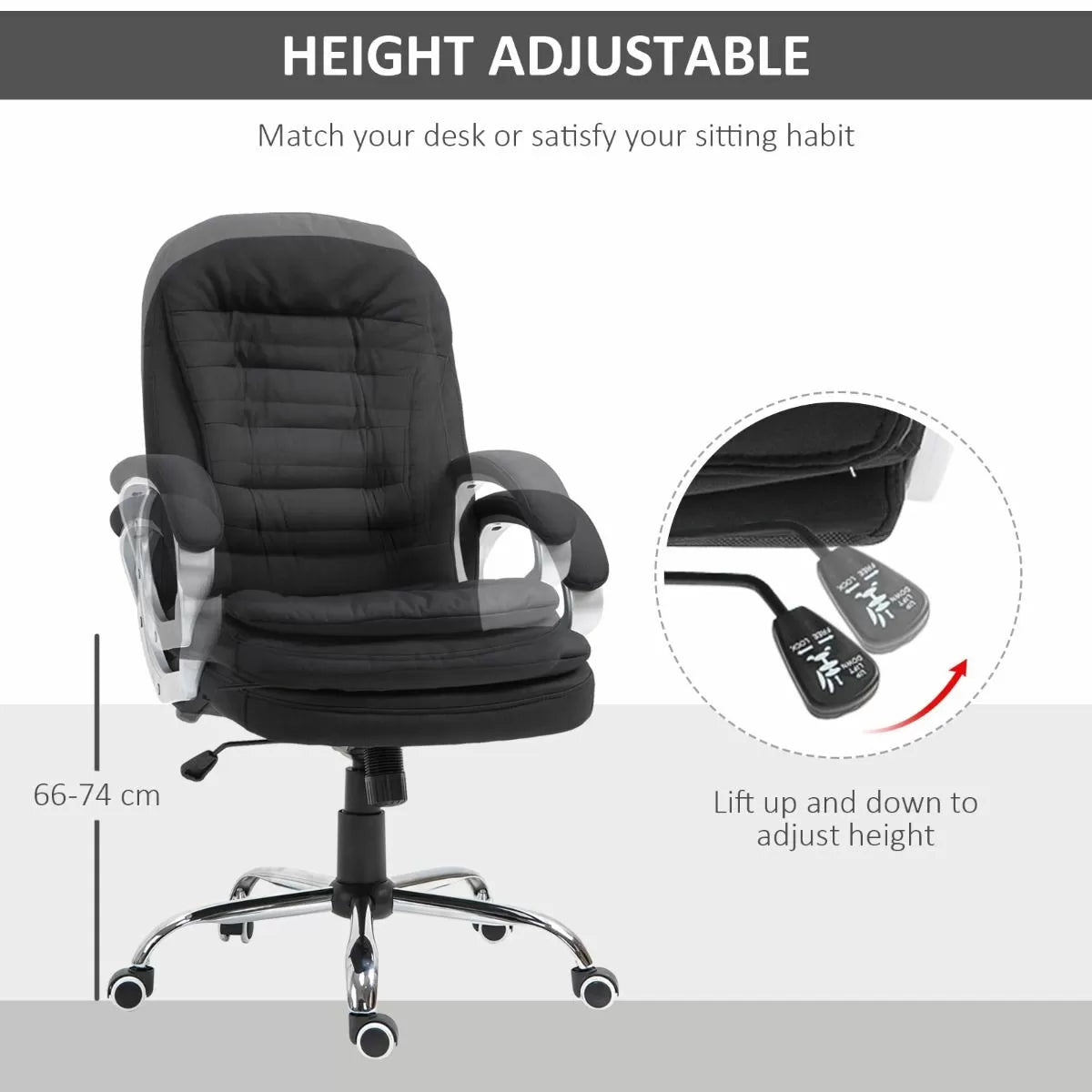 Executive Style Ergonomic Extra Padded Swivel Office Chair - 2 Colours