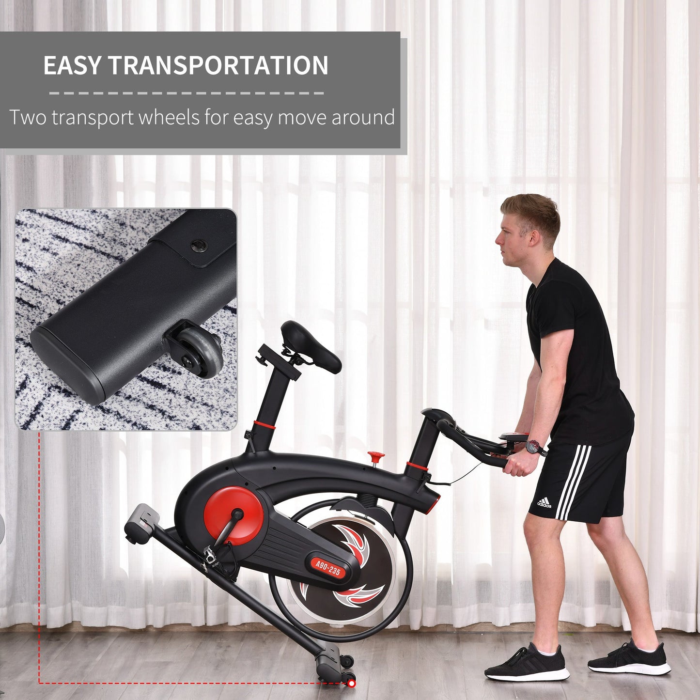 Upright Exercise Bike Trainer with Adjustable Resistance Seat Racing Bike Handlebar LCD Display 8 Kg Flywheel