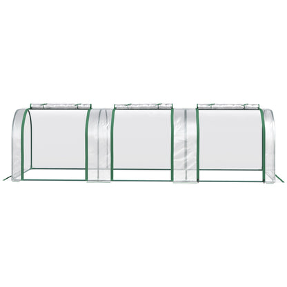 Outsunny PVC Tunnel Greenhouse Green Grow House Steel Frame for Garden Backyard with Zipper Doors 295x100x80 cm, Clear