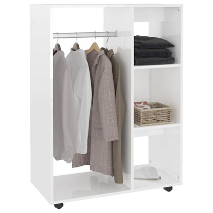 Wardrobe High Gloss White 80x40x110 Cm Chipboard