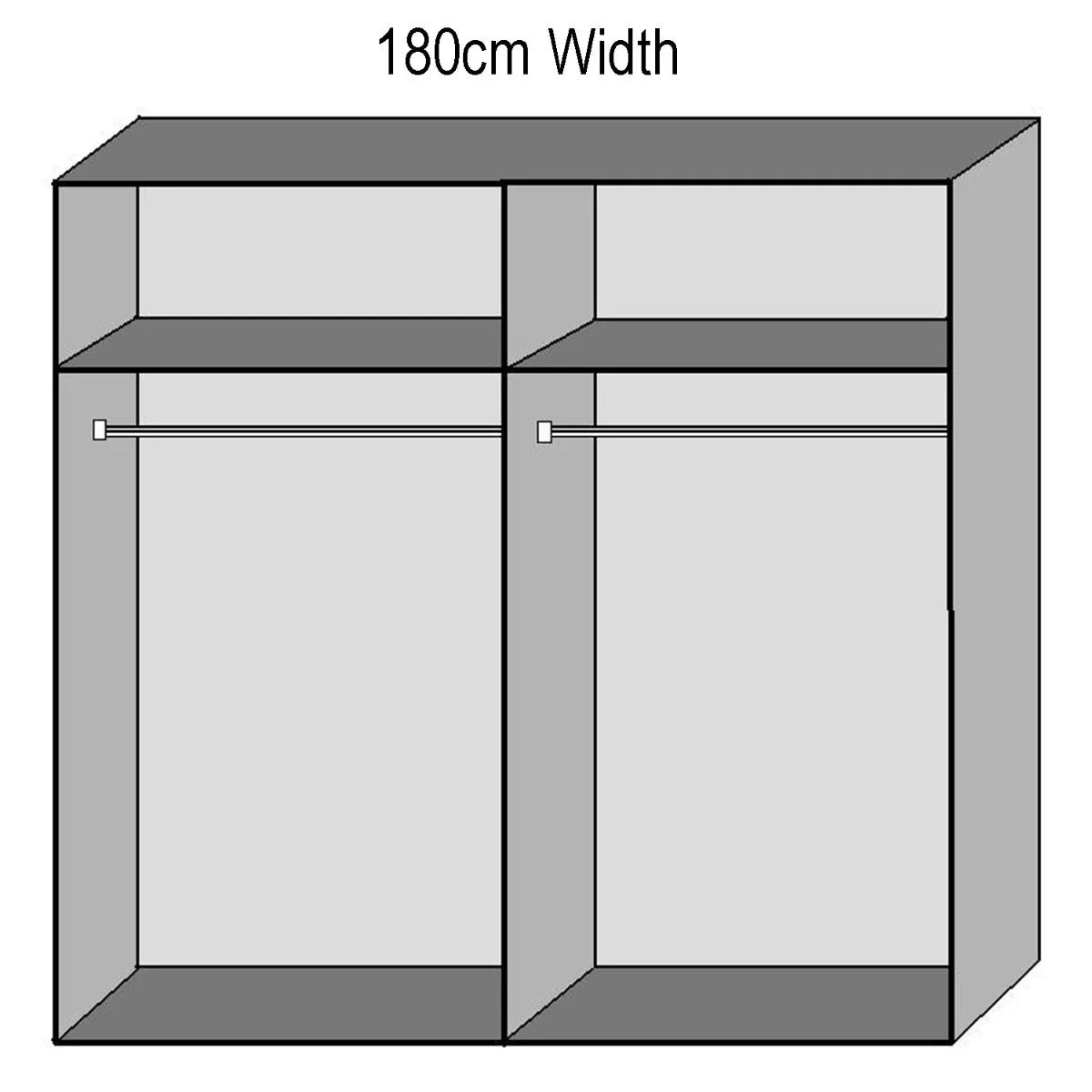 2 Door Sliding Mirror Door Wardrobe 180cm - Graphite