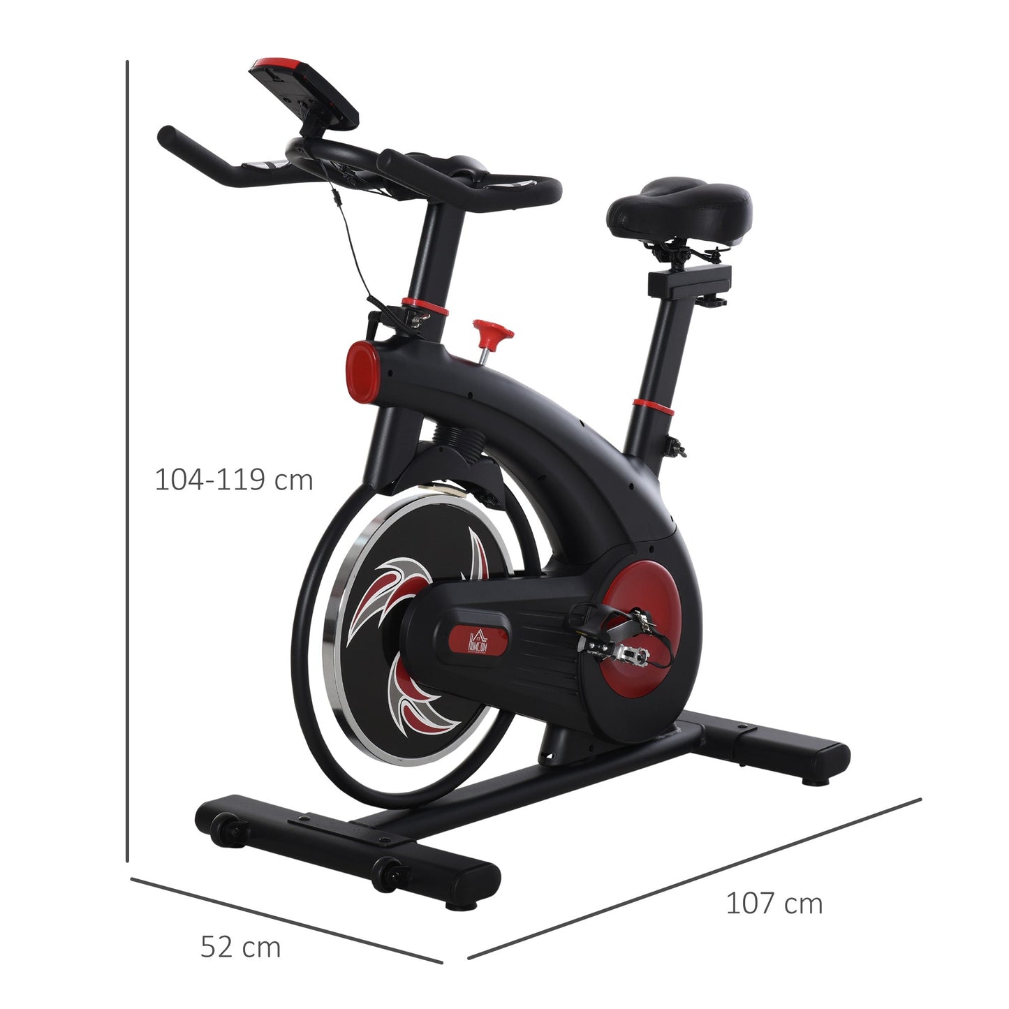 Upright Exercise Bike Trainer with Adjustable Resistance Seat Racing Bike Handlebar LCD Display 8 Kg Flywheel