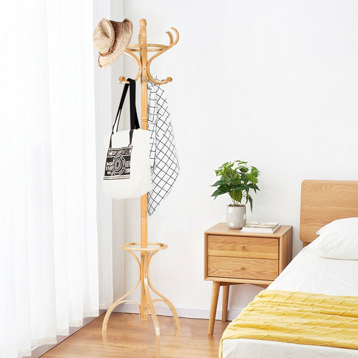 Wooden Coat and Hat Stand-Oak