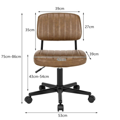 Adjustable Ergonomic Leisure Chair with PU Leather-Brown