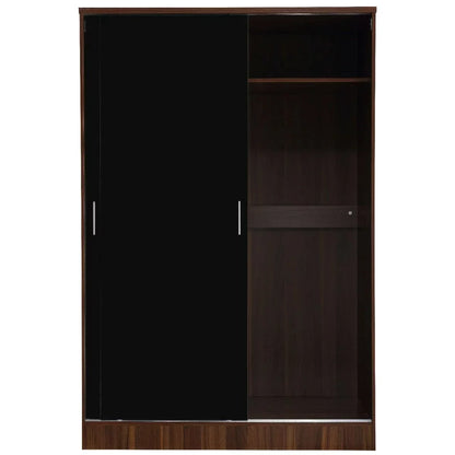 Reflect High Gloss XL 2 Door Sliding Wardrobe - Black & Walnut