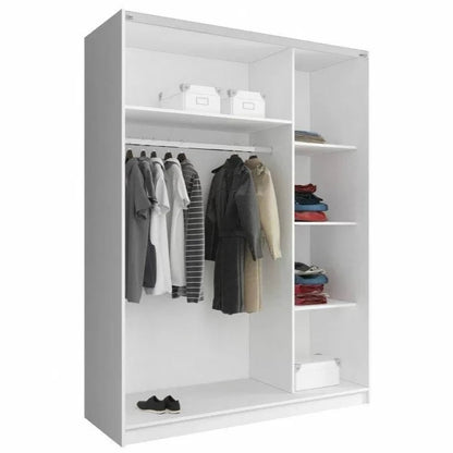 Merlin-I Mirrored 2-Door Sliding Wardrobe - White or Sonoma Oak