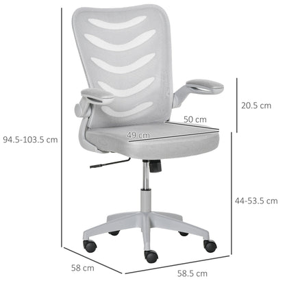 Vinsetto Mesh Office Chair Swivel Task Computer Chair for Home w/ Lumbar Support, Grey