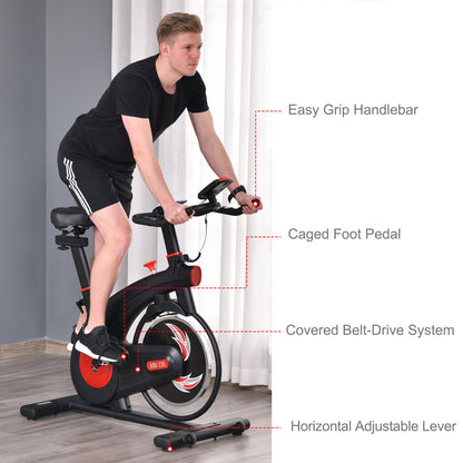 Upright Exercise Bike Trainer with Adjustable Resistance Seat Racing Bike Handlebar LCD Display 8 Kg Flywheel