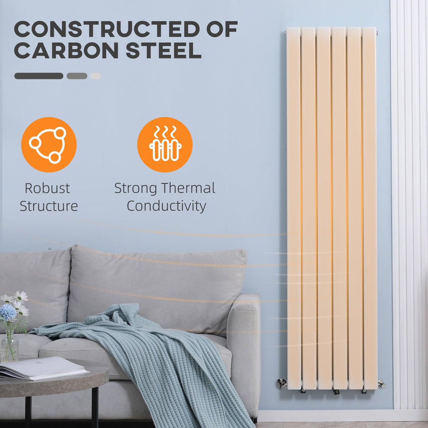 Wall-mounted Heater Water-filled Heat , Centralised Space Heater White