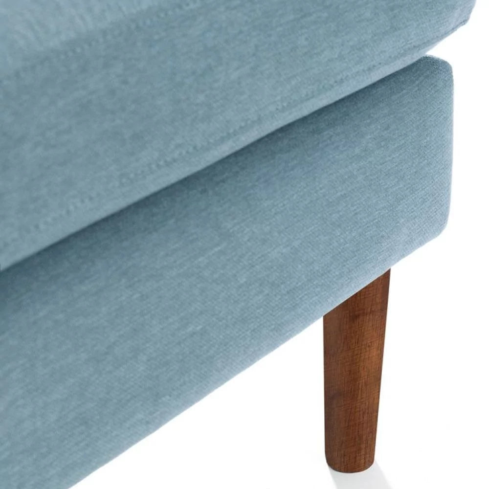 Monza Upholstered Linen Fabric Ottoman Seat- Blue