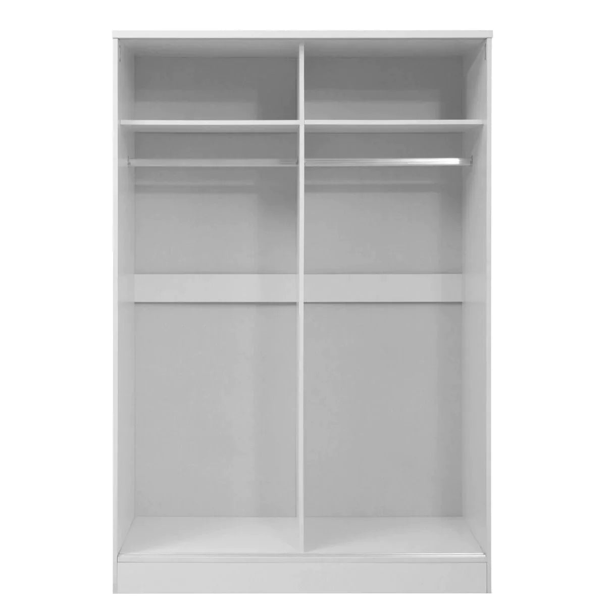 Reflect High Gloss XL 2 Door Sliding Wardrobe - Grey and Matt White