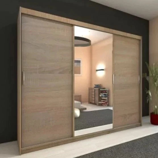 Monaco Mirrored Sliding Door Wardrobe - Black, White, Wenge, Oak, Walnut