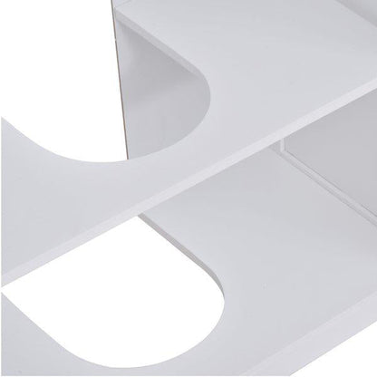 kleankin 60x60cm Under-Sink Storage Cabinet w/ Adjustable Shelf Handles Drain Hole Bathroom Cabinet Space Saver Organizer White