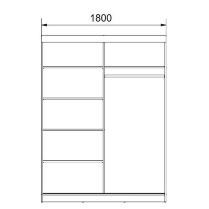 Infinite Black High Gloss Sliding Door Wardrobe - 150cm and 180cm