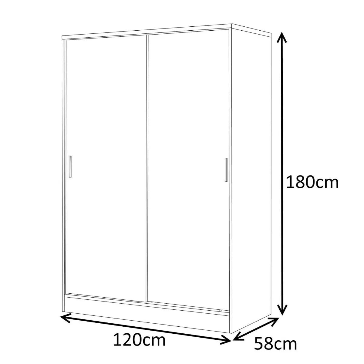 Reflect High Gloss XL 2 Door Sliding Wardrobe - Matt White