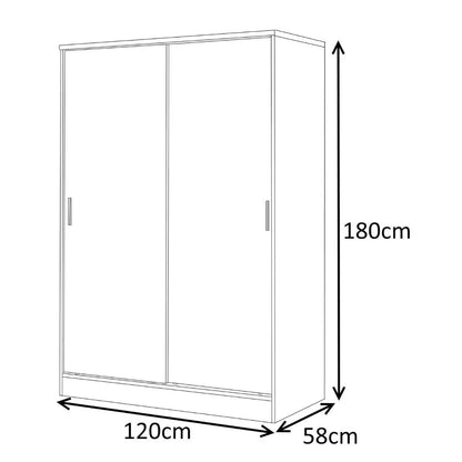 Reflect High Gloss XL 2 Door Sliding Wardrobe - Black