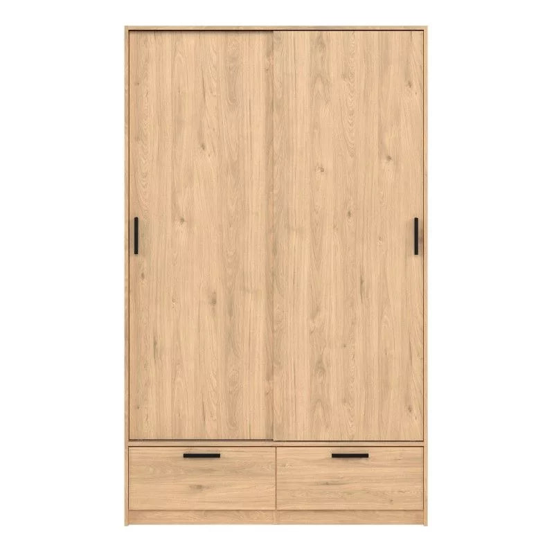 Line Wardrobe with 2 Doors + 2 Drawers in Jackson Hickory Oak