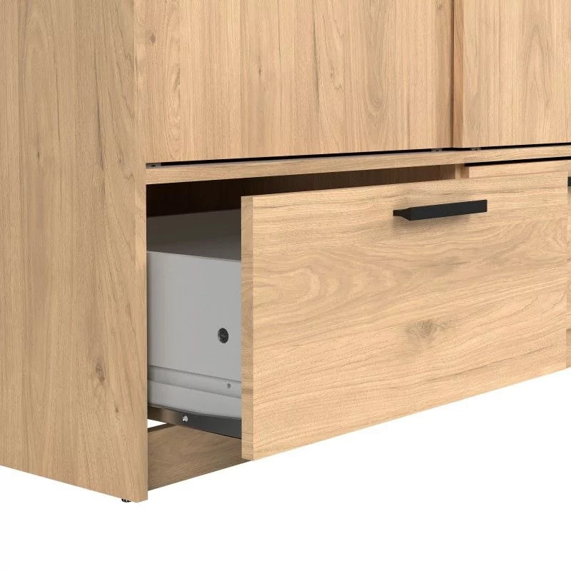 Line Wardrobe with 2 Doors + 2 Drawers in Jackson Hickory Oak