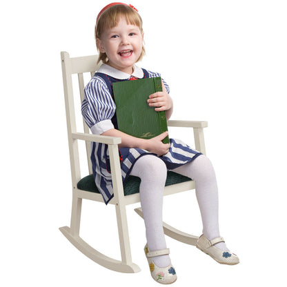 Child's Rocking Chair with Thick Cushion-White