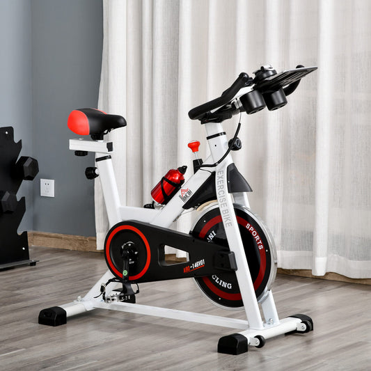 HOMCOM Exercise Cycling Bike Indoor Stationary Cardio Workout Fitness Racing Machine W/ Adjustable Resistance