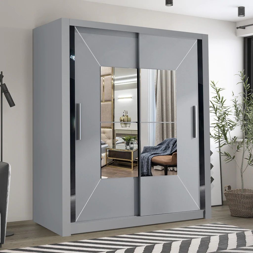 Massapequa Sliding Wardrobe - Grey