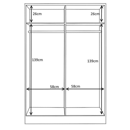 Reflect High Gloss XL 2 Door Sliding Wardrobe - Matt White