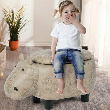 Upholstered Animal Shaped Ottoman Foot Stool-Grey