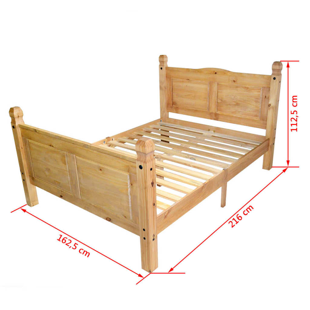 Bed Frame Mexican Pine Corona Range 160x200 cm