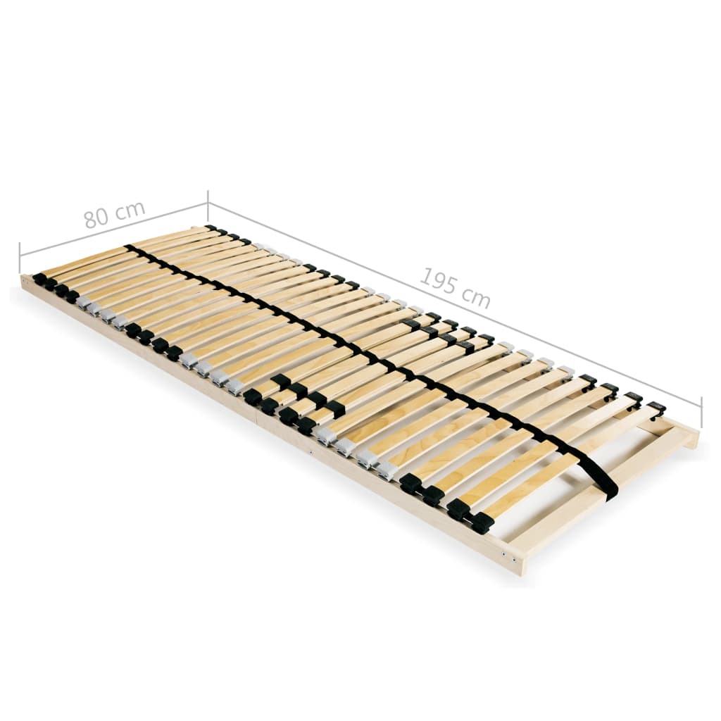 Slatted Bed Base with 28 Slats 7 Zones 80x200 cm