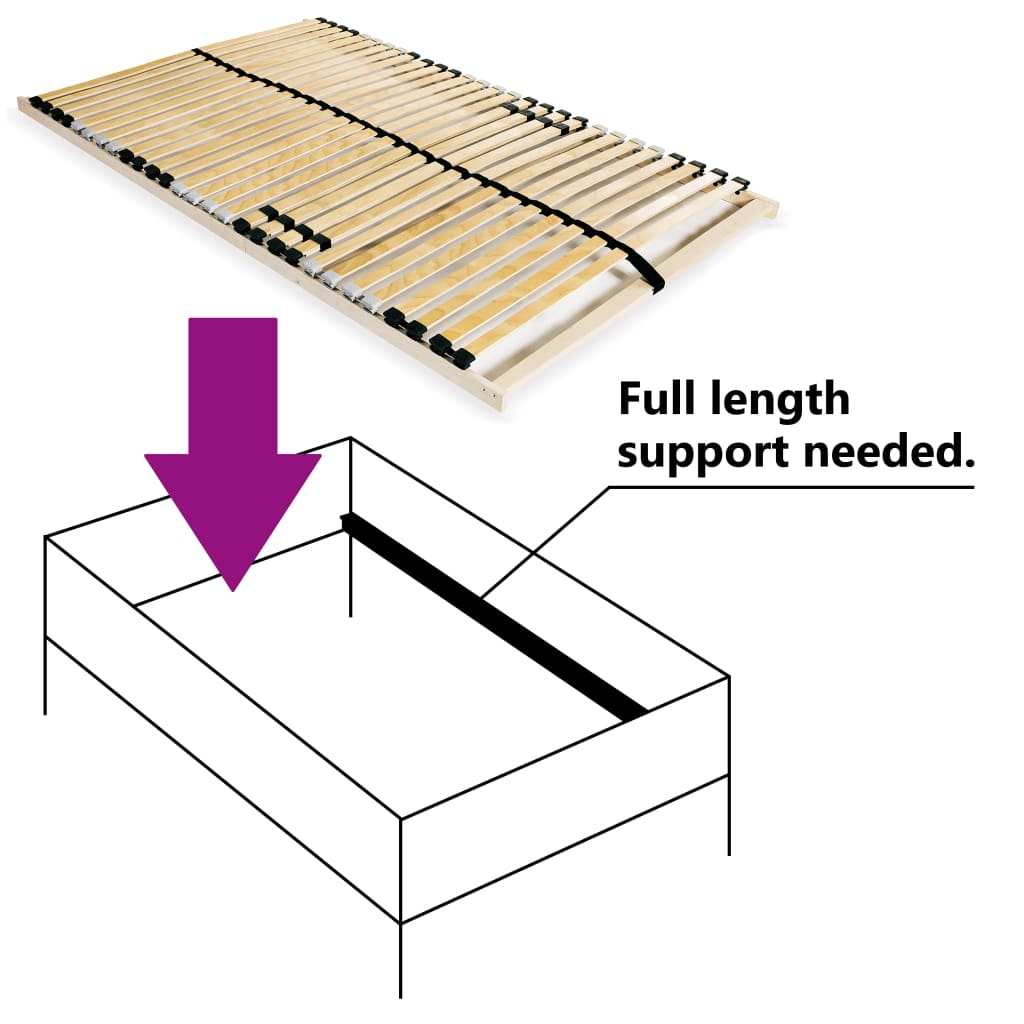 Slatted Bed Base with 28 Slats 7 Zones 100x200 cm