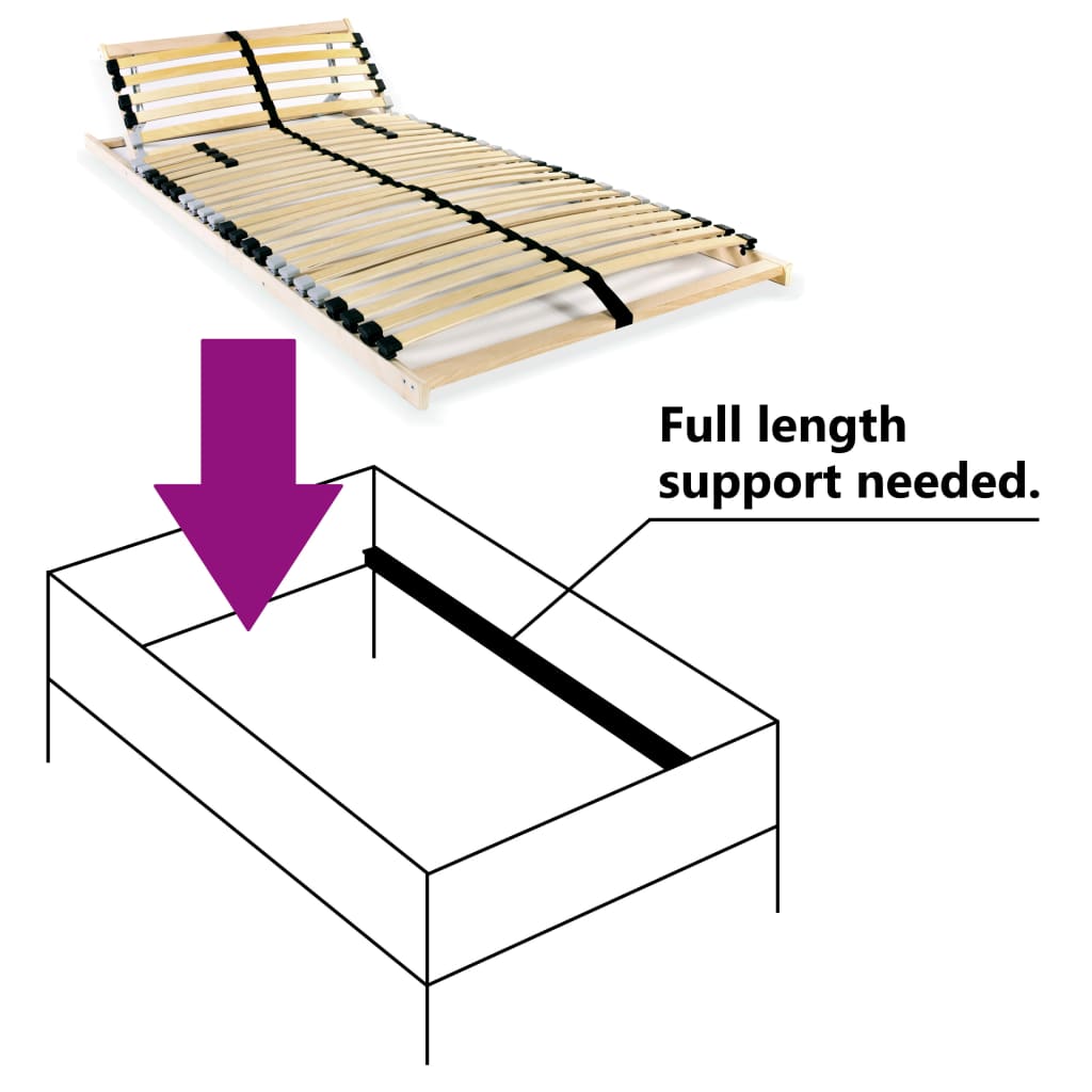 Slatted Bed Base with 28 Slats 7 Zones 70x200 cm