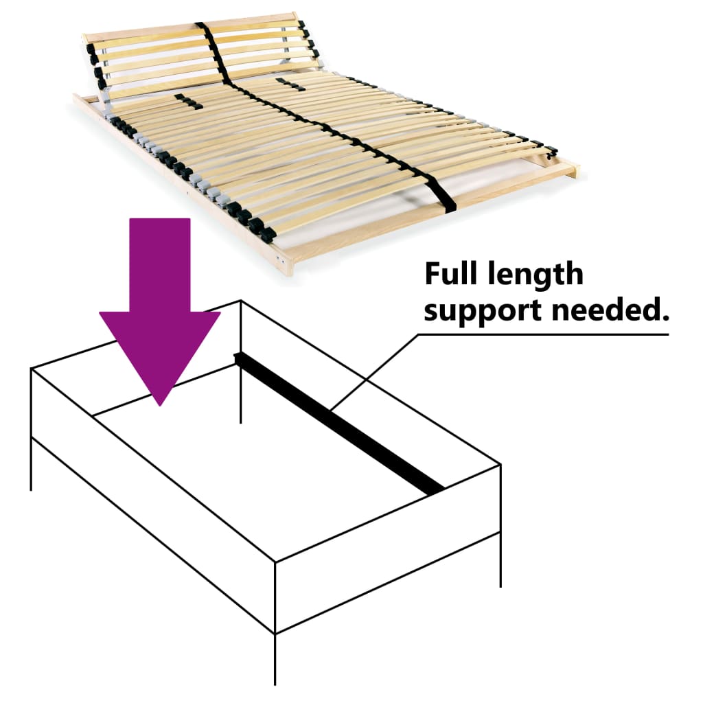 Slatted Bed Base with 28 Slats 7 Zones 100x200 cm