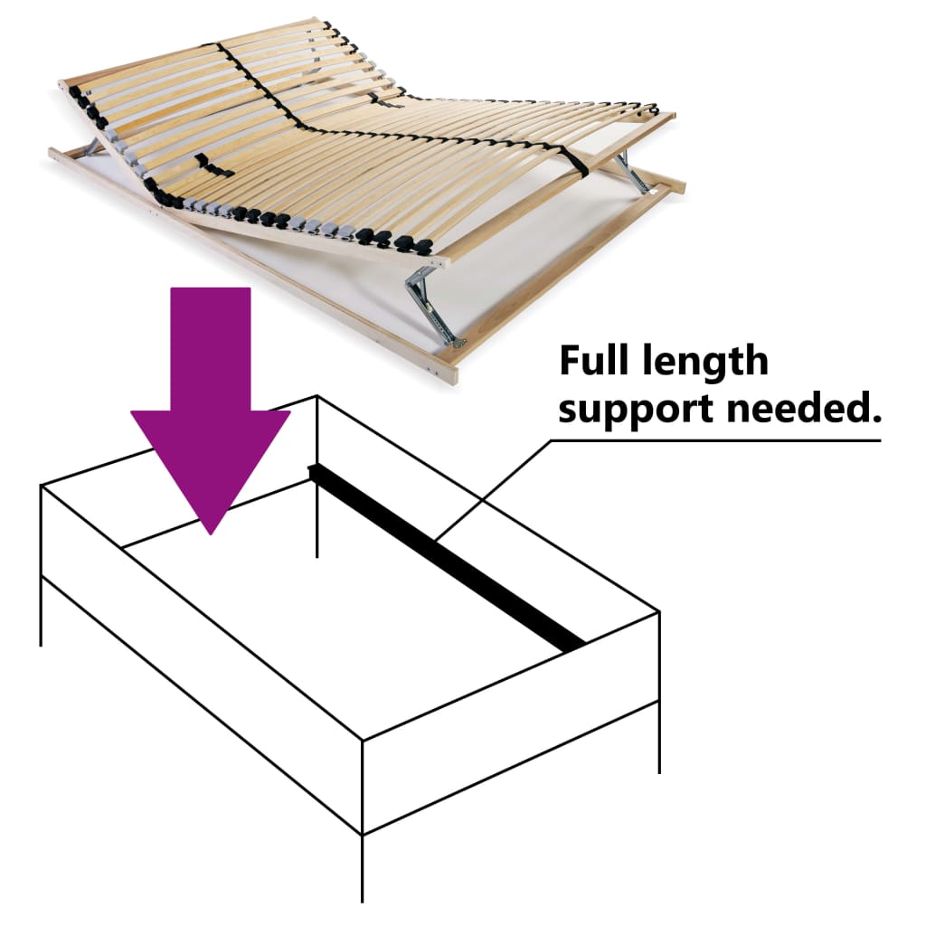 Slatted Bed Base with 28 Slats 7 Zones 120x200 cm