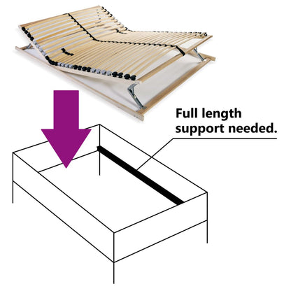 Slatted Bed Base with 28 Slats 7 Zones 120x200 cm