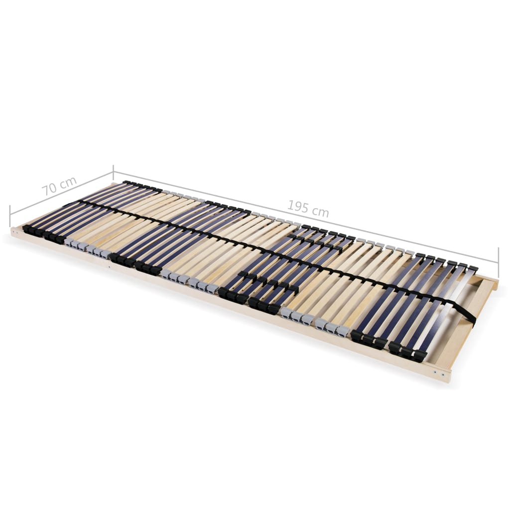 Slatted Bed Base with 42 Slats 7 Zones 70x200 cm