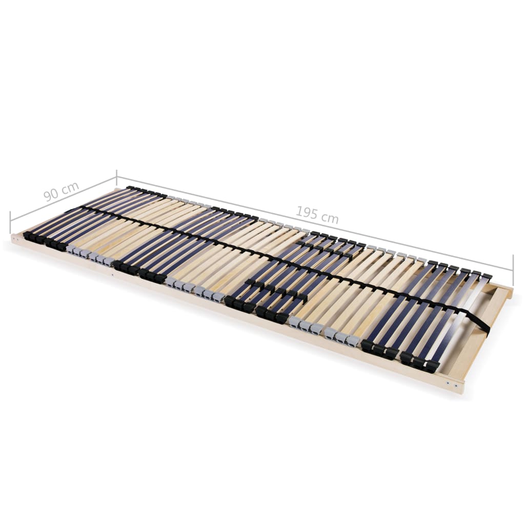 Slatted Bed Base with 42 Slats 7 Zones 90x200 cm