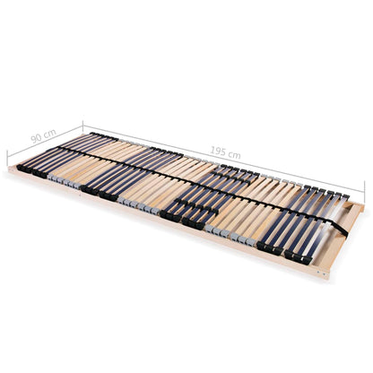 Slatted Bed Base with 42 Slats 7 Zones 90x200 cm