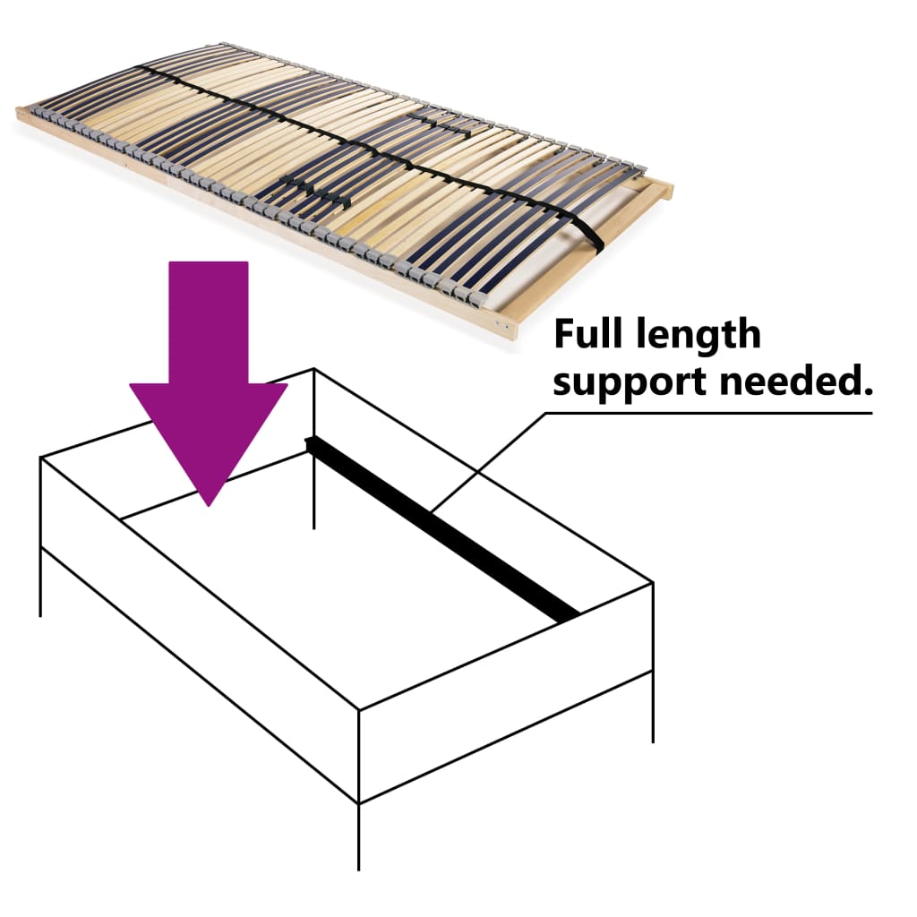 Slatted Bed Base with 42 Slats 7 Zones 100x200 cm