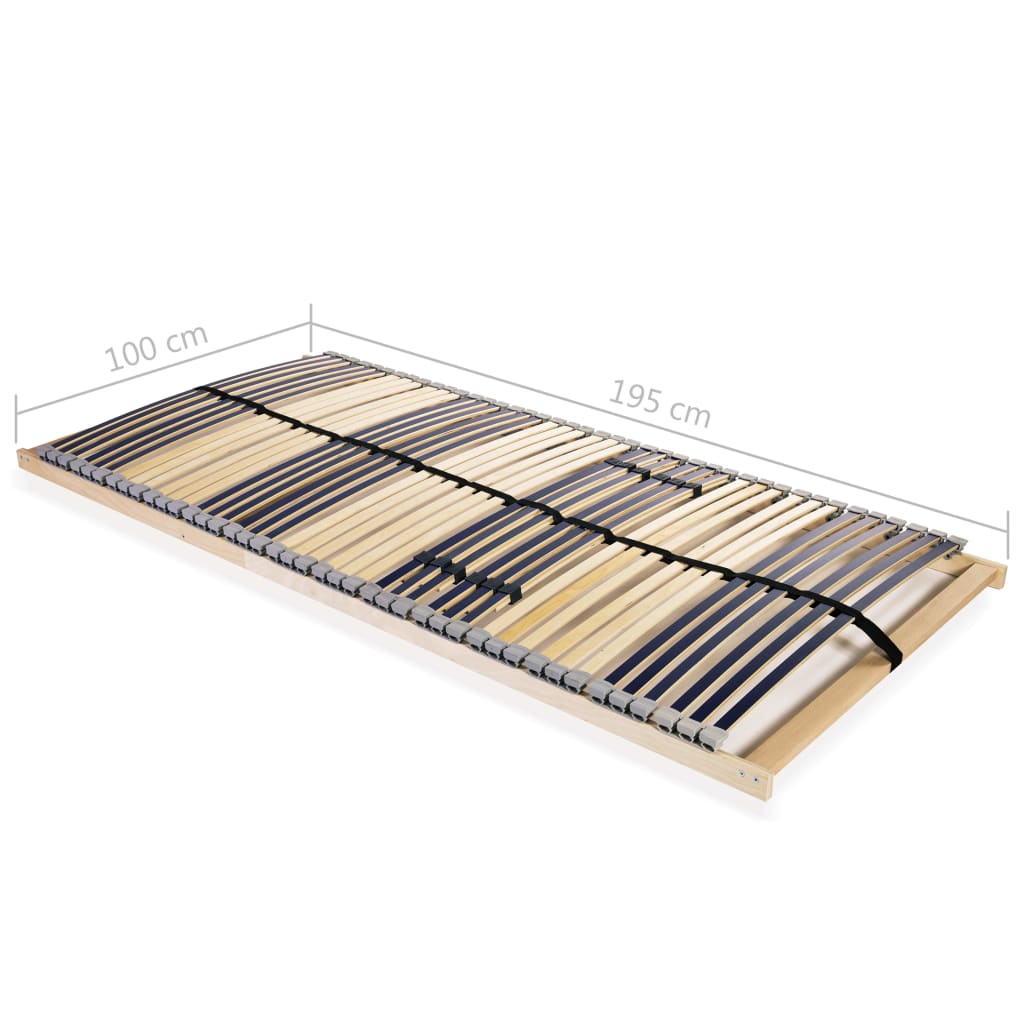 Slatted Bed Base with 42 Slats 7 Zones 100x200 cm