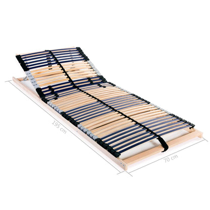 Slatted Bed Base with 42 Slats 7 Zones 70x200 cm