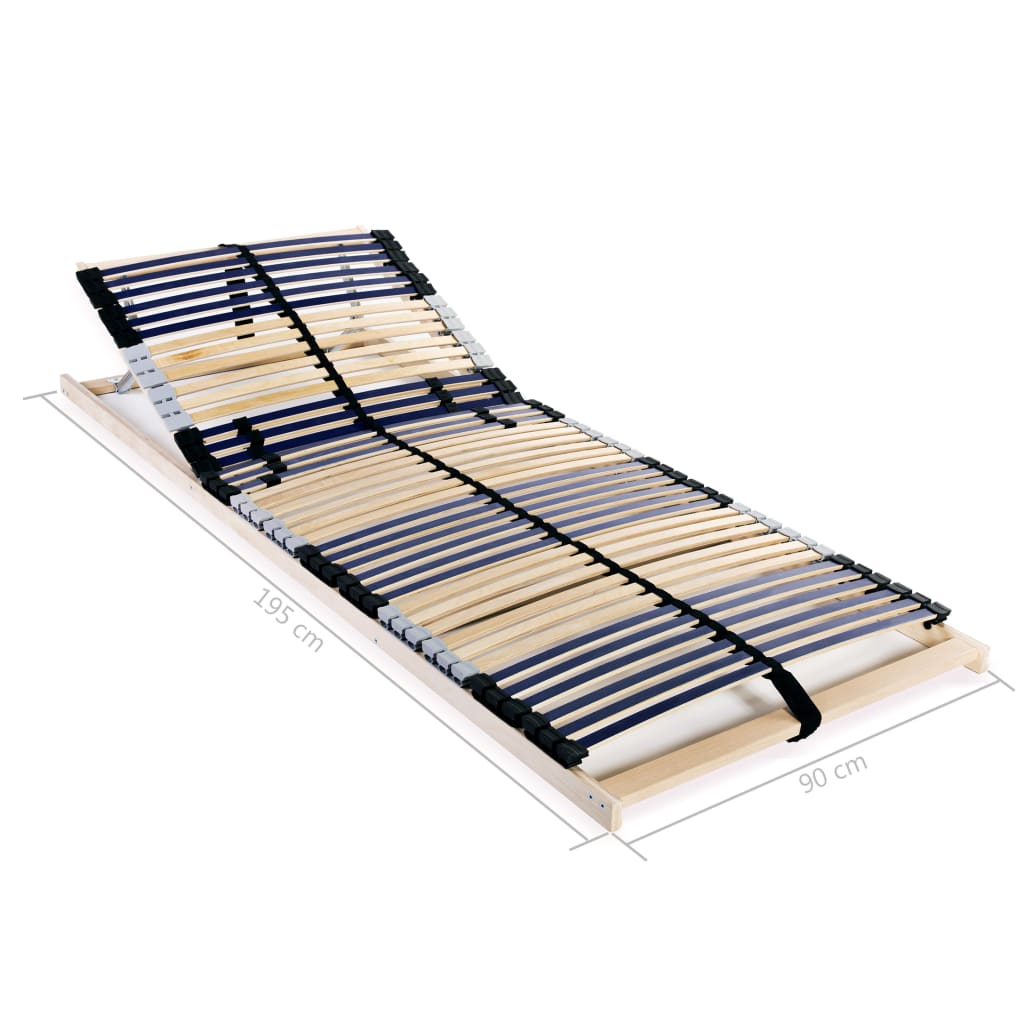 Slatted Bed Base with 42 Slats 7 Zones 90x200 cm