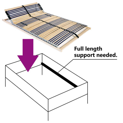 Slatted Bed Base with 42 Slats 7 Zones 100x200 cm