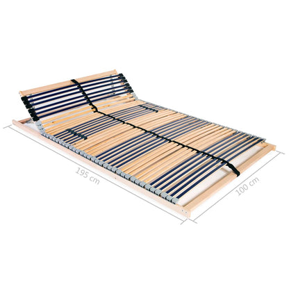 Slatted Bed Base with 42 Slats 7 Zones 100x200 cm