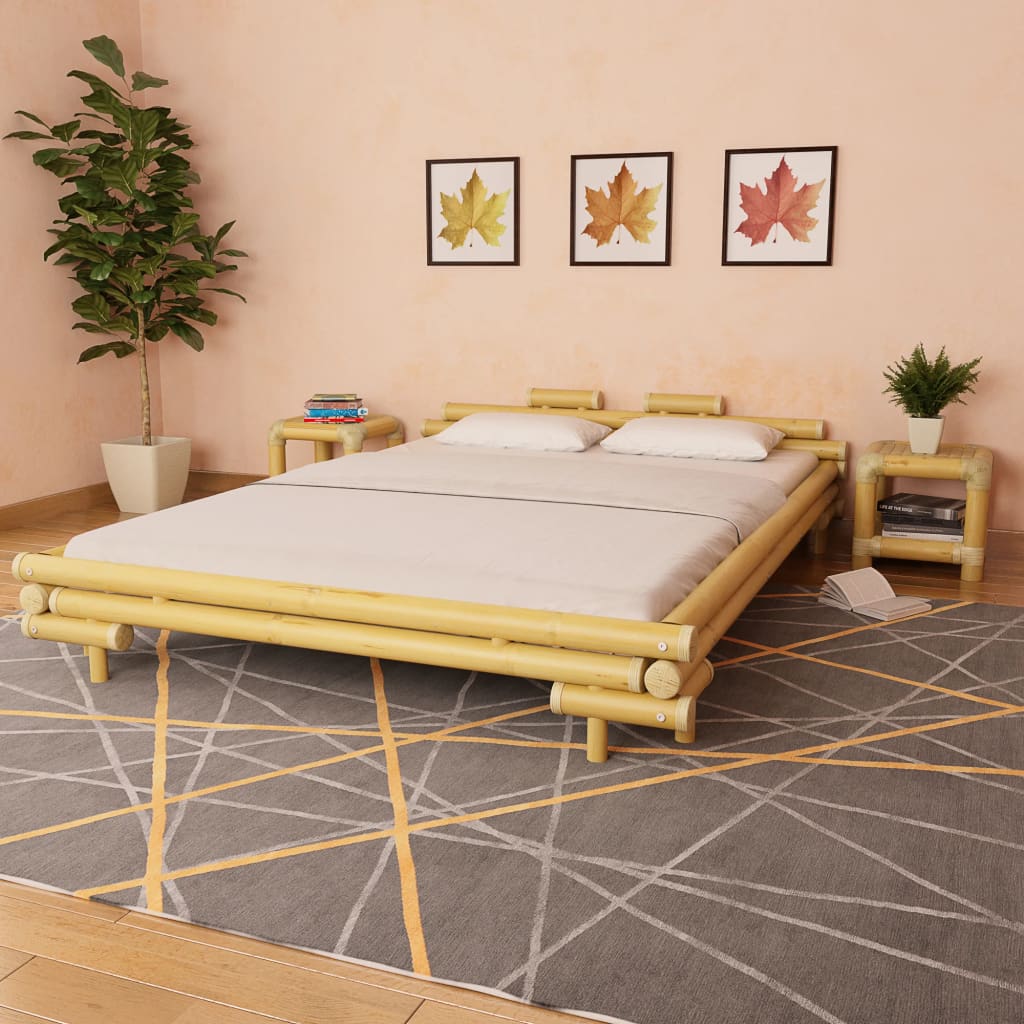 Bed Frame Bamboo 160x200 cm