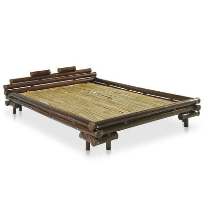 Bed Frame Dark Brown Bamboo 140x200 cm