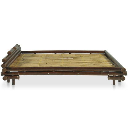 Bed Frame Dark Brown Bamboo 140x200 cm